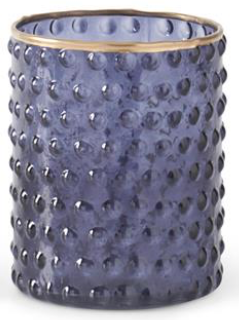 Blue Dot Embossed Containers w/Gold Painted Rim