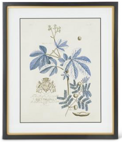 Blue Arbor Prints in Black w/ Gold Frame