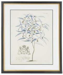 Blue Arbor Prints in Black w/ Gold Frame