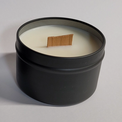 Roses - Wood Wick, OTM Black Tin Candle