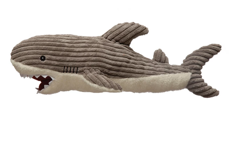 Plush Corduroy Shark, Grey Plush Corduroy Shark, Grey