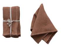 18" Square Woven Linen &amp; Cotton Waffle Napkins, Set of 4