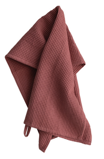 36"L x 20"W Oversized Woven Linen &amp; Cotton Waffle Tea Towel w/ Loop