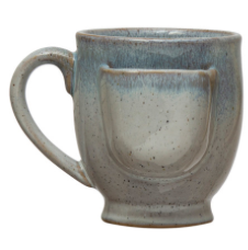 Stoneware Mug with Tea Bag Holder, Reactive Glaze, 3 Colors