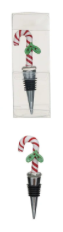 Zinc Alloy Wine Stopper with Hand-Painted Glass Holiday Icon