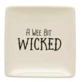 Square Stoneware Plate with Spooky Saying