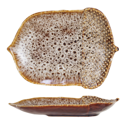 Stoneware Acorn Shaped Plate