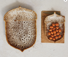 Stoneware Acorn Shaped Plate