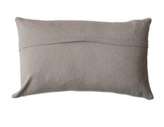 Cotton & Linen Lumbar Pillow with Appliqued Pumpkins & Chambray Back