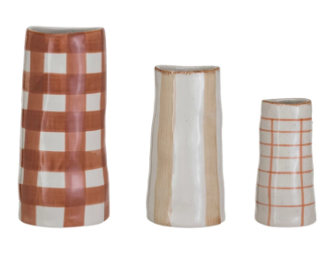 Hand Painted Stoneware Vases