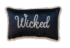 Cotton Velvet Lumbar "Wicked" Pillow