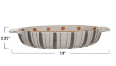 1-3/4 Quart Hand-Painted Stoneware Baking Dish