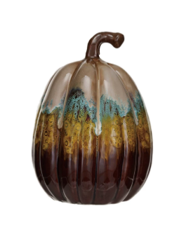 Stoneware Pumpkin, Reactive Glaze