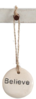 Tag Ornament with Holiday Word
