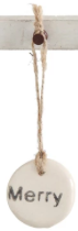 Tag Ornament with Holiday Word