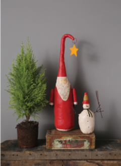 Hand-Painted Canvas Santa with Star Decoration