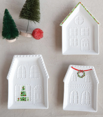 Embossed Stoneware House Plate