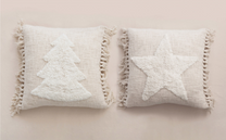 20" Blend Punch Hook Pillow with Tassels