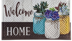 Mason Jar Succulent Embossed Floor Mat