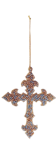 Handmade Acrylic Bead &amp; MDF Cross Ornaments