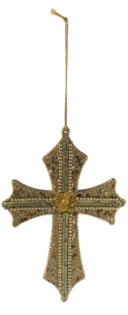 Handmade Acrylic Bead &amp; MDF Cross Ornaments