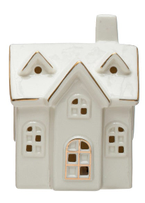 Stoneware Village w/ LED Lights &amp; Gold Electroplating