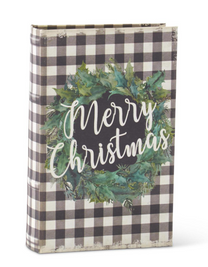 Black &amp; White Buffalo Check MERRY CHRISTMAS Nesting Book
