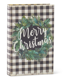 Black &amp; White Buffalo Check MERRY CHRISTMAS Nesting Book