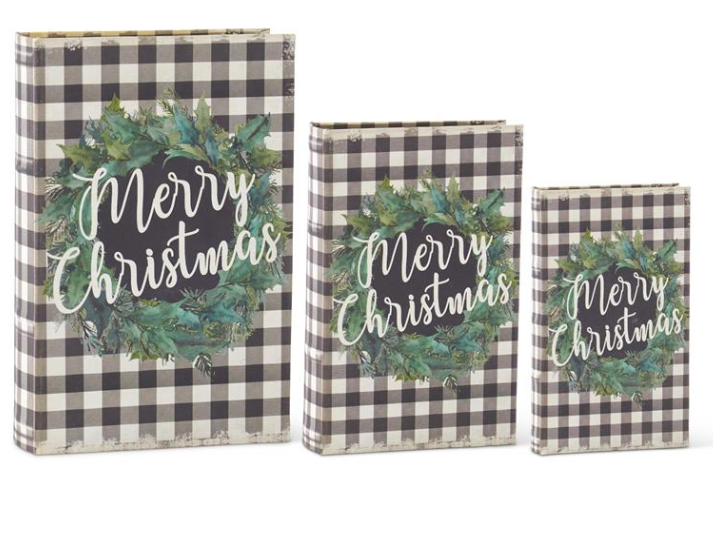 Black & White Buffalo Check MERRY CHRISTMAS Nesting Book