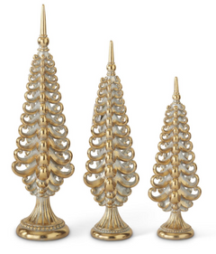 3 Style, Resin Silver & Gold Christmas Trees