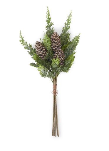 24 Inch Cypress Pine Bundle w/Pinecones (7 Stems)