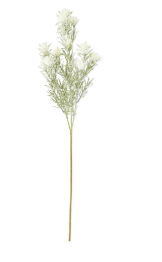 27 Inch Snowy White Thistle Stem