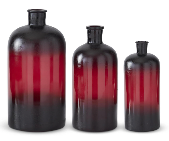 Red Ombre Glass Bottles