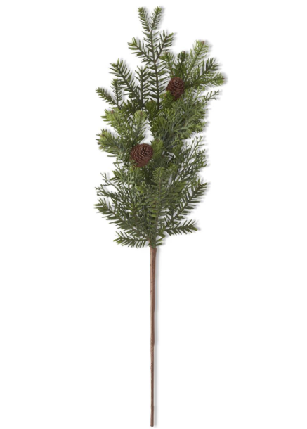 30 Inch Mixed Pine Real Touch Stem w/Pinecones