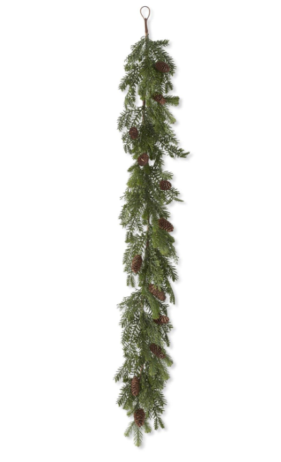 60 INCH MIXED PINE REAL TOUCH GARLAND W/PINECONES