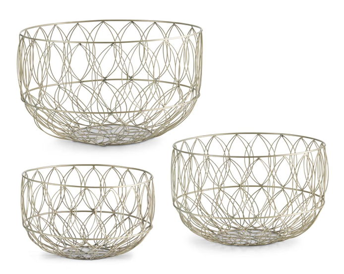 Metal Art Deco Wire Baskets