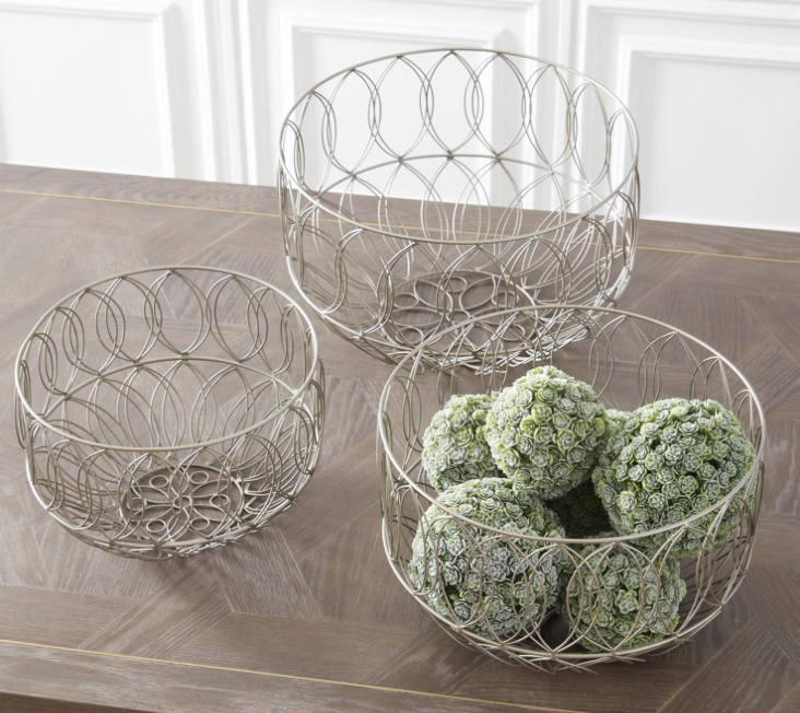 Metal Art Deco Wire Baskets