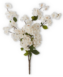 25" White Peach Blossom Bush