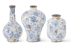 Blue and White Ceramic Bud Vases