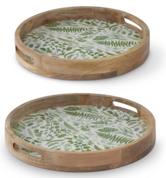 Fern Enameled Wood Tray