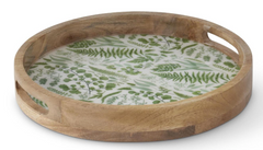 Fern Enameled Wood Tray