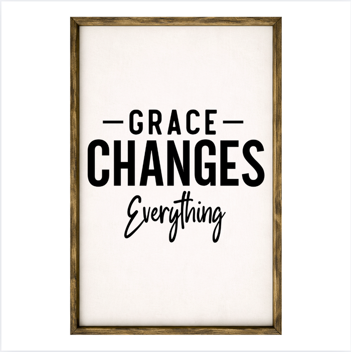 Grace Changes Everything – Rustic Wood Framed Sign