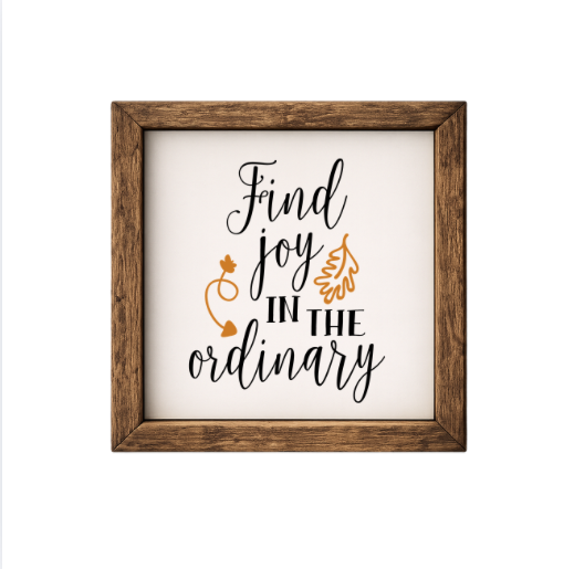Find Joy In The Ordinary – Rustic Wood Framed Sign (Copy)