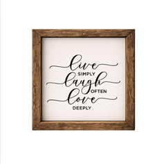 Live Laugh Love – Rustic Wood Framed Sign