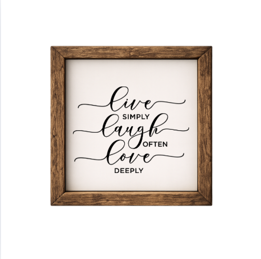 Live Laugh Love – Rustic Wood Framed Sign