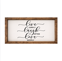 Live Laugh Love – Rustic Wood Framed Sign
