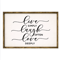 Live Laugh Love – Rustic Wood Framed Sign