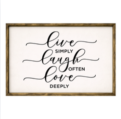 Live Laugh Love – Rustic Wood Framed Sign