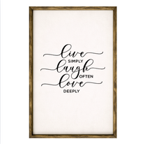 Live Laugh Love – Rustic Wood Framed Sign