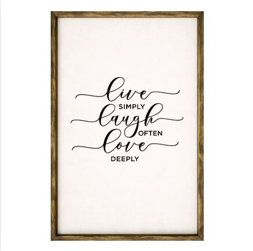 Live Laugh Love – Rustic Wood Framed Sign